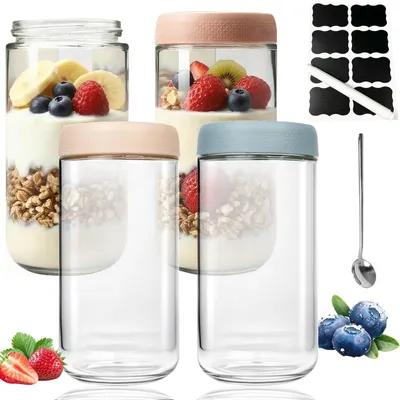 Produktbild von Omgoods – Set aus 4 auslaufsicheren Meal-Prep-Behältern mit 750 ml Fassungsvermögen, jeweils mit Deckel