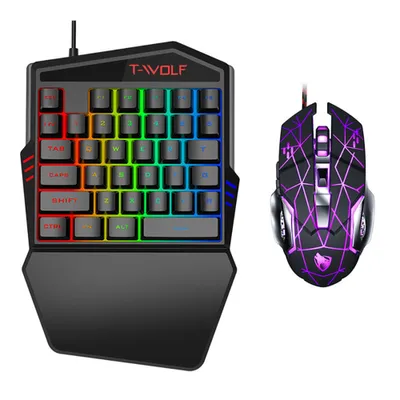 Obrázek produktu pro TF900 | Herní set s RGB LED podsvícením, jednoruční klávesnice a myš, klávesnice