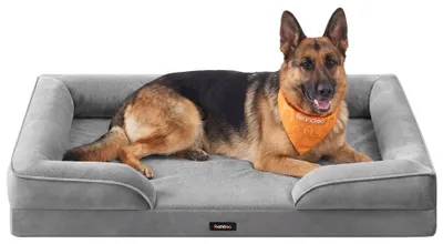 Produktbild von Orthopädisches Hundebett grau mit abnehmbarem Bezug | Grau | 122x85x17 cm