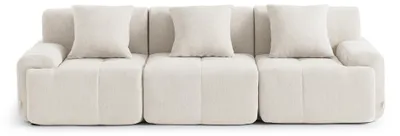 Image de Canapé modulaire MILYSOFA SOFAMOUS, 3 places, design épuré, tissu chenille de couleur ivoire