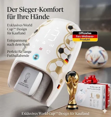 Produktbild von Handmassagegerät mit Wärmefunktion, Kabelloses Kompressions-Massagegerät für Hände, Finger und Handgelenke, Wiederaufladbar