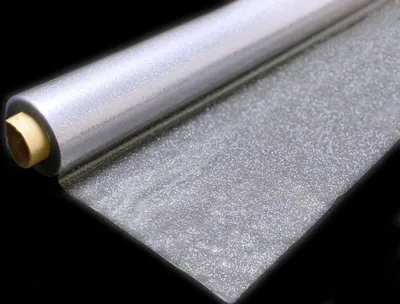 Produktbild von PVC Klarsichtfolie Glitter silber bunt Weihnachten - Breite & Länge wählbar - Transparente Tischdecke, Größe:140 x 2500 cm