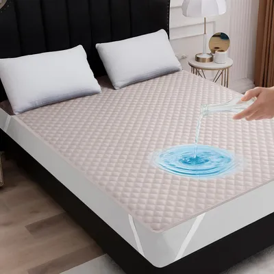 Obrázek produktu pro Voděodolný, prošívaný a prodyšný ochranný potah na matraci, 180x200 cm, šedá barva