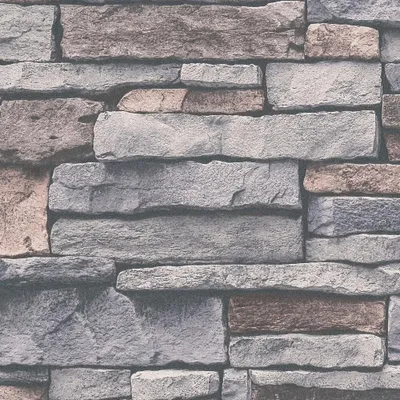 Produktbild von A.S. Creation | Bricks & Stones | 388132 | Vliestapete | Steinoptik | 0.53 x 10.05 m | Grau | Wohnzimmer | Flur | Büro |