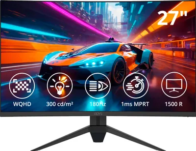 Zdjęcie produktu dla Zakrzywiony monitor do gier ODYS Q27-X, 27 ", WQHD, 180 Hz, 1 ms, VA, HDR, 125% sRGB
