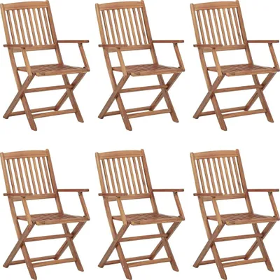 Produktbild von vidaXL Klappbare Gartenstühle 6 Stk. mit Kissen Massivholz Akazie