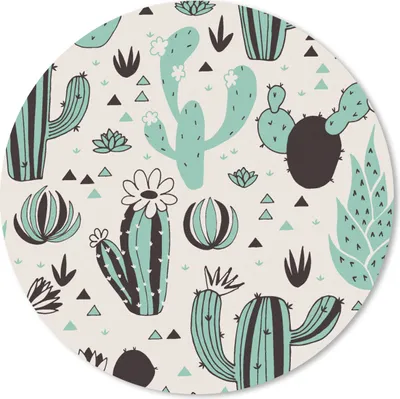 Produktbild von MuchoWow® Mauspad Mousepad Kaktus - Muster - Blumen 20x20 cm - Mousepads - Maus Mat - Pad - Mausunterlage - Schreibtischmatte