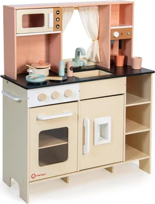 Image de Mentari Spielküche - Cuisine en bois crème multicolore pour enfants