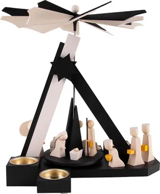 Produktbild von 1-stöckige Pyramide Weihnachtsgeschichte - schwarz-weiß (30cm) von ULMIK