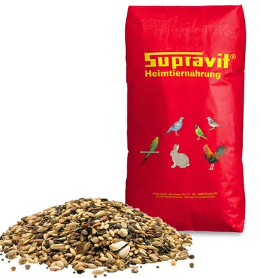 Produktbild von Supravit Kanarien- & Waldvogelfutter ohne Rübsen 25 kg | Premium Vogelfutter Wildvögel ganzjährig | Kanarienfutter mit Saatenmischung