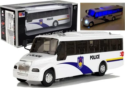 Zdjęcie produktu dla Model policyjnego autobusu z białymi światłami