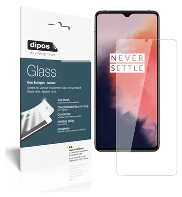 Produktbild von 1x Schutzfolie für OnePlus 7T - Anti-Shock 9H Folie dipos Glass Kunststoffglas
