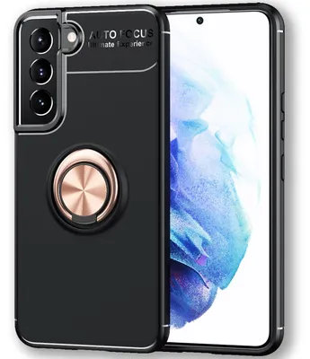 Produktbild von NALIA Matt-Schwarze Ringhülle für Samsung Galaxy S22 Plus, 360° Ring für Standfunktion & KFZ-Halterung, Robust Rutschfest Stoßfest, Handyhülle Schutzhülle Rose Gold