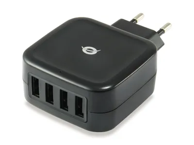 Produktbild von Conceptronic ALTHEA 4-Port-25-W-USB-Ladegerät, Indoor, AC, 5 V, Schwarz