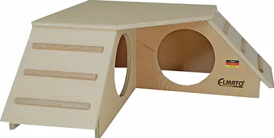 Produktbild von Elmato 10415 Winkelkletterburg Kletterhaus Winkelhaus für Nager, 42x42x16cm
