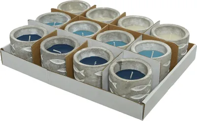 Immagine prodotto di Candela alla citronella 7cm per esterni in vaso di cemento 1 pezzo assortito