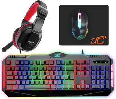 Productafbeelding van Toetsenbord voor PC + muis + headset + muismat LTC LXKM206, RGB-verlichting, gaming