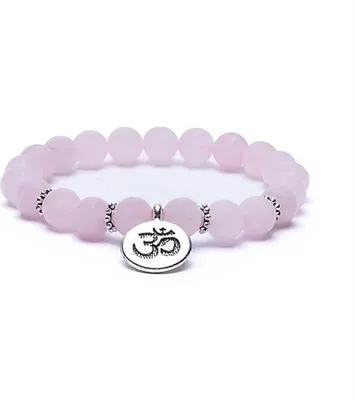 Immagine prodotto di Mala/bracciale Quarzo Rosa Elastico Con Ohm --confezione Da 2 Pz - 0,8 Cm