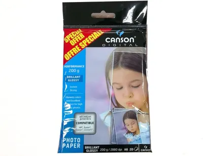Produktbild von Canson 100 Blatt Fotokarten Brillant Glossy 200g/m² Fotopapier 10x15cm A6 Inkjet