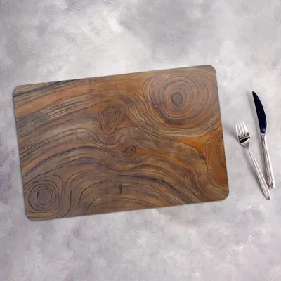 Produktbild von Tischset 6x45x30 cm Platzset Tischmatte Platzmatte Untersetzer - Dunkle Holz