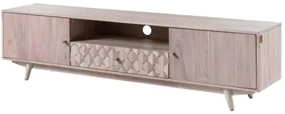 Immagine prodotto di MASSIVMOEBEL24 | mobile TV in legno di Acacia 188x40x48 bianco laccato MOSAYK #205