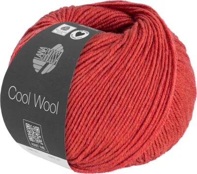 A ball of red yarn with a label.