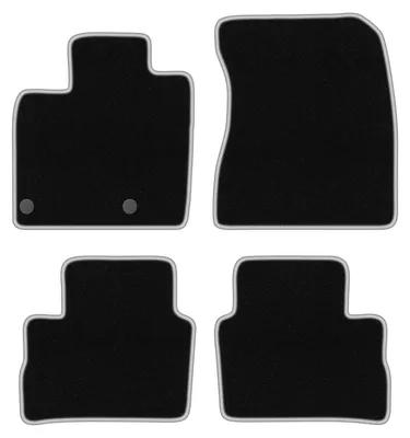 Produktbild von Fußmatten Velours Schwarz/Silber für Nissan Qashqai III mHEV 2021- Set 4-tlg