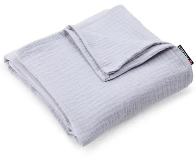 Produktbild von PinkZebra Babydecke 100 x 75 cm Musselin, weiche -Musselin Decke, Baby Decke, weiche Krabbeldecke für Neugeborenen, Musselindecke, Pucktuch, Grau