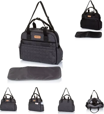 Produktbild von Chipolino Schultertasche/Wickeltasche mit Wickelauflage Granit Leinen