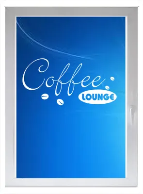 Produktbild von INDIGOS UG - Küche Spruch Coffee Lounge Kaffeebohnen - Farbe: weiss - 60x24 cm - Sichtschutzfolie - Fensterfolie - Glasdekorfolie - für die Küche, Küche Spruch Coffee Lounge Kaffeebohnen ans Fenster