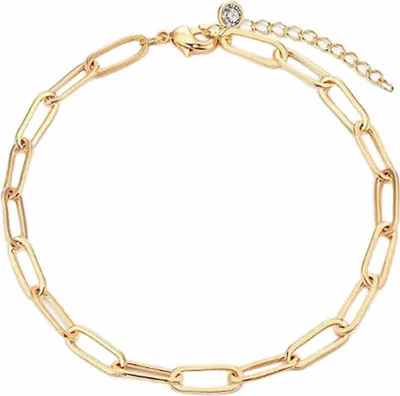 Produktbild von Kreatives ovales Büroklammer-Armband, Verlängerungskette, verstellbarer Armreif, Strasssteine eingelegt, einfaches Armband, Mode-Accessoires