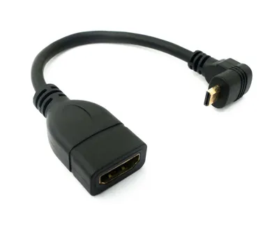 Produktbild von SYSTEM-S HDMI 1.4 Kabel 20 cm Buchse zu Micro Stecker Adapter Winkel in Schwarz