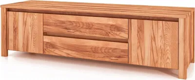 Produktbild von Kommode Tinci aus Kernbuche massiv 150x45x43 mit 2 Türen 2 Schubladen Holzbeinen