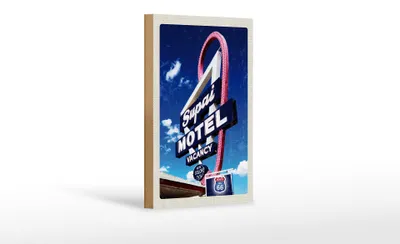 Produktbild von Holzschild Reise 12x18 cm Amerika USA Route 66 Supai Motel