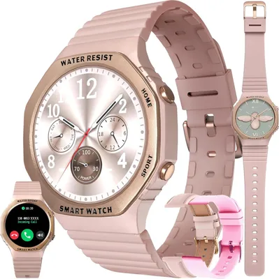 Produktbild von Damen-Smartwatch mit Telefonfunktion, 1,32 Zoll AMOLED IP68 wasserdichter Aktivitätstracker mit Blutdruckmessgerät, SpO2, 123 Sportmodi, Android IOS
