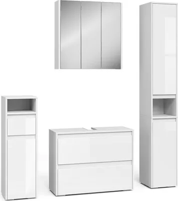 Produktbild von Badmöbel-Set Vicco Majest Weiß Hochglanz 4 Teile, Model 59167