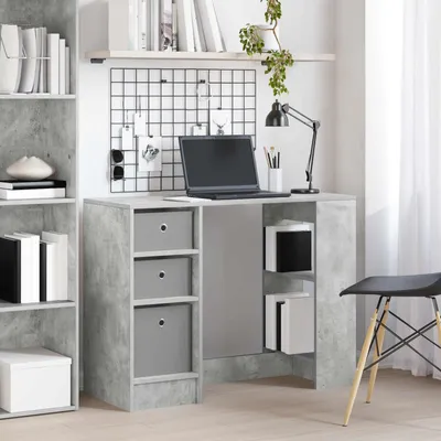 Zdjęcie produktu dla Maison Exclusive - Biurko w kolorze betonowym, 100 x 40 x 75 cm, wykonane z płyty wiórowej