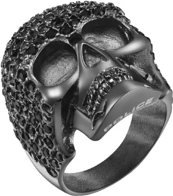 Produktbild von Police Totenkopf Ring Eager für Herren aus Edelstahl, IP Gun