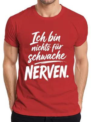Immagine prodotto di T-shirt da uomo, colore rosso, taglia XL, con scritta divertente e sarcastica, non adatto a persone sensibili
