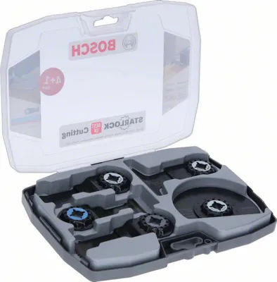 A set of Bosch Starlock cutting blades in their original packaging.