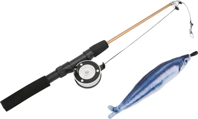 Immagine prodotto di Canna da pesca per gatti allungabile con esca, giocattolo interattivo con mulinello per gatti