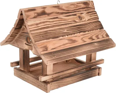 Produktbild von Großes Vogelfutterhaus aus Holz zum Aufhängen 30 cm Futterhaus für Vögel hängend