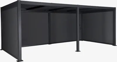 Produktbild von sweeek - Bioklimatische Pergola Palace mit Lamellendach 3x6m + 4 Markisen 3 m - Anthrazit