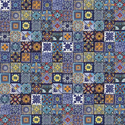 Imagen del producto de Juego de 120 azulejos de cerámica mexicana hechos a mano