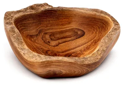 Produktbild von Kleine Teak Nuss Schale Ø 12 cm Dekoschale Schmuckschale Handarbeit aus Wurzelholz