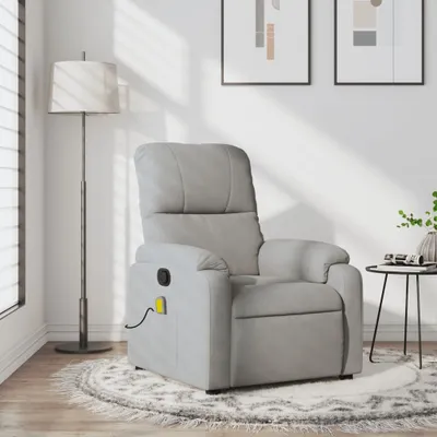 Produktbild von Design Möbel Massagesessel Hellgrau Mikrofasergewebe - 2024 Neu