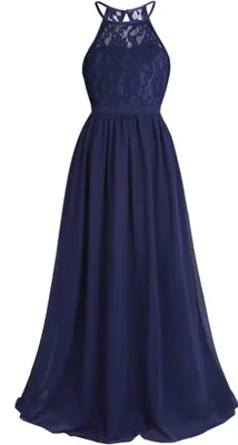 Produktbild von Mädchen Abendkleid Prinzessin Kleid Gr. 128 Cm Festlich Spitze Neckholder Empire Blumenmädchenkleid Hochzeit Partykleid