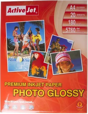 Produktbild von Activejet AP4-180G20 Fotopapier für Tintendrucker; A4; 20 Stück