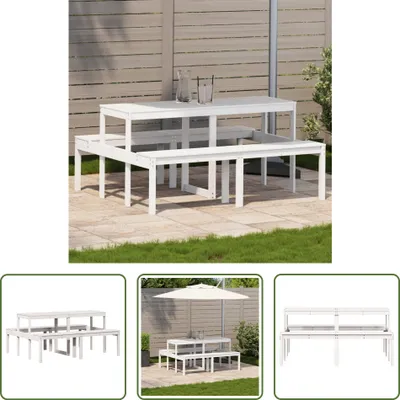 Produktbild von The Living Store Picknicktisch 160x134x75 cm Massivholz Kiefer