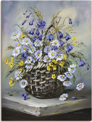 Produktbild von ARTland Leinwandbild Bunter Korb Größe: 90x120 cm